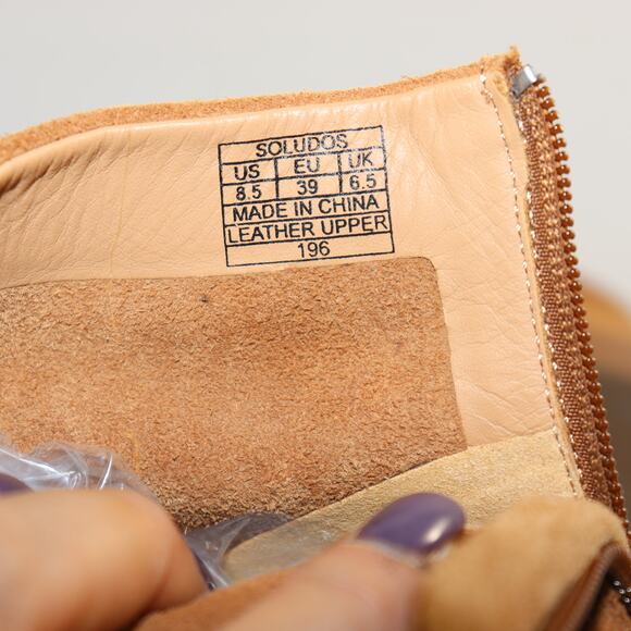 Soludos Tan Suede Ankle Boots – Size 8.5 – Leather Upper - Picture 5 of 6